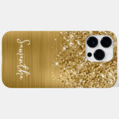 きらめくゴールドの華やかさネーム Case-Mate iPhoneケース (裏面 (横))