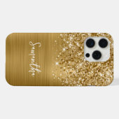 きらめくゴールドの華やかさネーム iPhoneケース (裏面横)