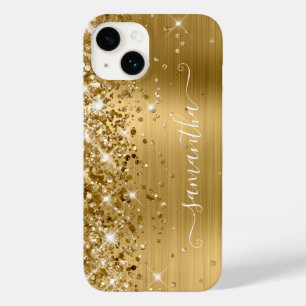 きらめくゴールドの華やかフェミニンスウォッシュのサイン Case-Mate iPhone 14ケース