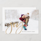 きらめくゴールドフォイルJoyタイポグラフィ全写真 シーズンカード (正面/裏面)