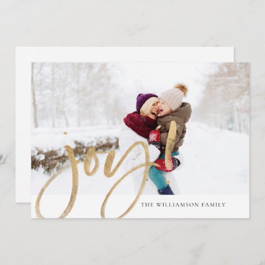 きらめくゴールドフォイルJoyタイポグラフィ全写真 シーズンカード