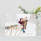 きらめくゴールドフォイルJoyタイポグラフィ全写真 シーズンカード (スタンド正面)