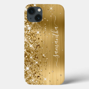 きらめくゴールド箔モダンガーリーなサイン iPhone 13ケース