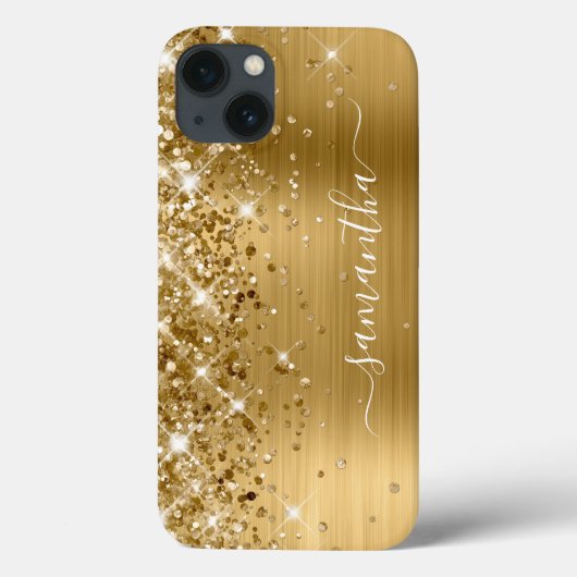 きらめくゴールド箔モダンガーリーなサイン Case-Mate iPhoneケース (裏面)