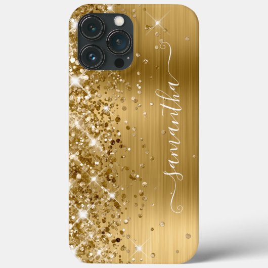 きらめくゴールド箔モダンガーリーなサイン Case-Mate iPhoneケース (裏面)