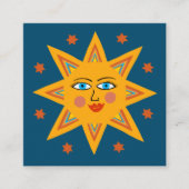 きらめくサンかわい魅力的カラフル スクエア名刺 (正面)