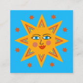 きらめくサンかわい魅力的カラフル スクエア名刺 (正面)