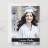 きらめくシャイン卒業発表フォトカード 招待状 (正面)