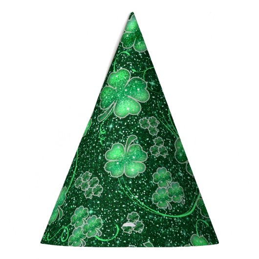 きらめくシャムロックと渦巻き旋回ID289 パーティーハット (左)