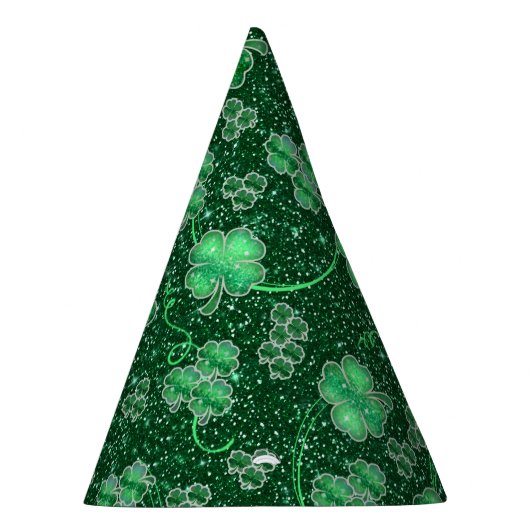 きらめくシャムロックと渦巻き旋回ID289 パーティーハット (右)