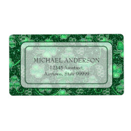 きらめくシャムロックと渦巻き旋回ID289 ラベル