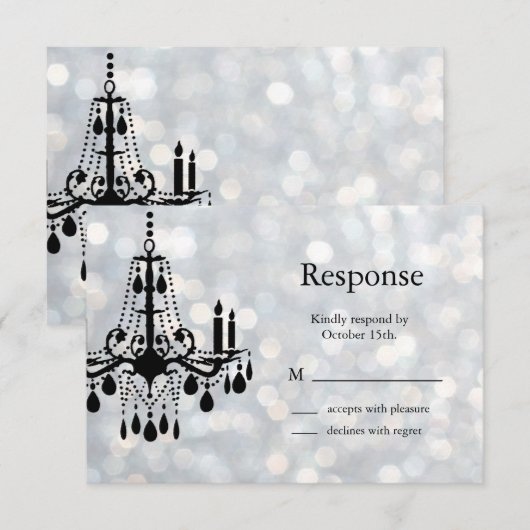 きらめくシャンデリアRSVP 出欠カード (正面/裏面)