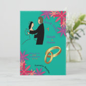 きらめくシャンパンきらめく紙結婚ズカード 招待状 (スタンド正面)