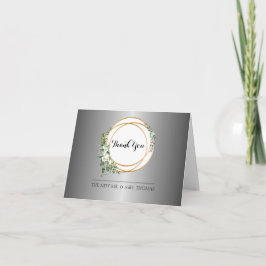 きらめくシルバーとゴールデンのリングや輪 サンキューカード