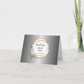 きらめくシルバーとゴールデンのリングや輪 サンキューカード (正面)