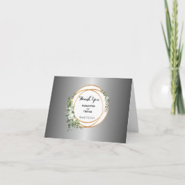 きらめくシルバーとゴールデンのリングや輪 サンキューカード