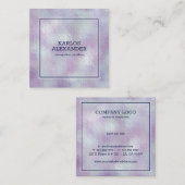 きらめくシルバーとピンクの背景のイメージ スクエア名刺 (正面/裏面)