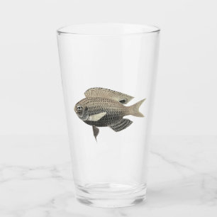 きらめくシルバーと金ゴールドの魚 タンブラーグラス