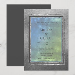 きらめくシルバーウォーターオパールアニバーサリーパーティー 招待状