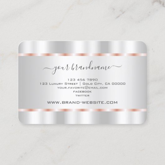 きらめくシルバーグラマラスなバラ金ゴールドラインモディッシュ 名刺 (裏面)