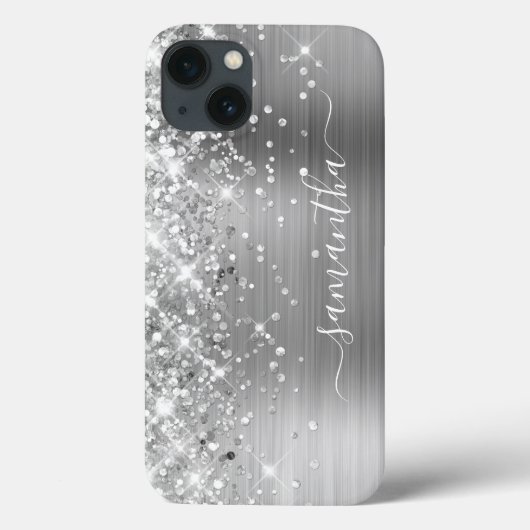 きらめくシルバーフォイル モダンガーリーなサイン Case-Mate iPhoneケース (裏面)