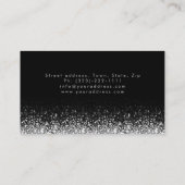 きらめくシルバーライトメイクアップダマスクブラックカード 名刺 (裏面)