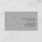 きらめくシルバーロータスフラワーラインアート 名刺 (裏面)