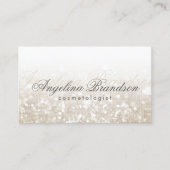 きらめくシルバー美容師ダマスクライトカード 名刺 (正面)