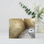 きらめくシルバー&金ゴールドクリスマスボール シーズンポストカード (スタンド正面)