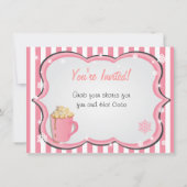 きらめくシークインピンクアイススケートで滑るパーティー招待状 招待状 (裏面)