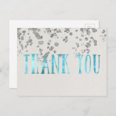 きらめくシーブルーフェイクとシルバーシークイン ポストカード (正面/裏面)