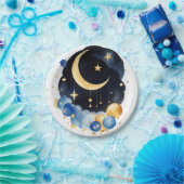 きらめくスカイベビーシャワームーン&スターズテーマ ペーパープレート (パーティー)