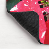 きらめくスターサプライズポインセティアホリデイフローラ マウスパッド (コーナー)