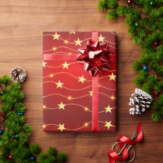 きらめくスターライトクリスマスラッピング紙 ラッピングペーパー