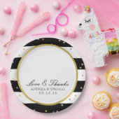 きらめくストライプ |エレガントなウェディングプレート ペーパープレート (パーティー)