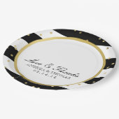 きらめくストライプ |エレガントなウェディングプレート ペーパープレート (アングル)