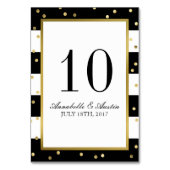 きらめくストライプ |エレガントウェディングテーブルカード テーブルナンバー (裏面)