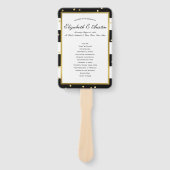 きらめくストライプ |モダン結婚式 プログラム ハンドファン (正面)