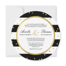 きらめくストライプ |ラウンド結婚式招待状