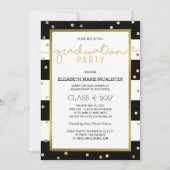 きらめくストライプ | 卒業パーティー招待状 招待状 (正面)