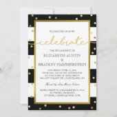 きらめくストライプ |婚約パーティ招待状 招待状 (正面)