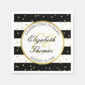 きらめくストライプ | 70周年記念結婚パーティー スタンダードカクテルナプキン (正面)