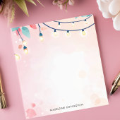 きらめくストリングライトパステルパーソナライズされた名 ノートパッド