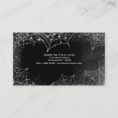 きらめくスパイダーウェブダークグレームハロウィーンゴシック 名刺 (裏面)