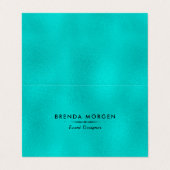 きらめくターコイズのモダン背景 名刺 (外部フラット)