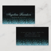 きらめくターコイズブルーファッションデザインカード 名刺 (正面/裏面)