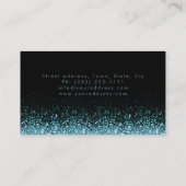 きらめくターコイズブルーファッションデザインカード 名刺 (裏面)