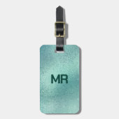 きらめくターコイズ虹色のテクスチャ ラゲッジタグ (正面縦)