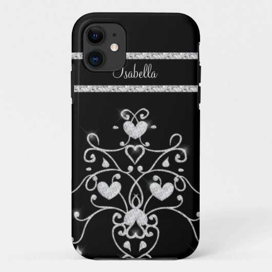 きらめくダイヤモンドのティアラのハートのiPhone 5の場合 Case-Mate iPhoneケース (裏面)