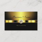 きらめくダイヤモンドを使用したグラマラスな黄金と黒 名刺 (正面)